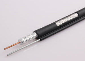 鋼鉄メッセンジャー ケーブルが付いているCCS RG11の銅の同軸ケーブル60%および40%のアルミニウム組みひも